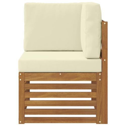 Външен ъглов диван Солидно акациево дърво Естествен