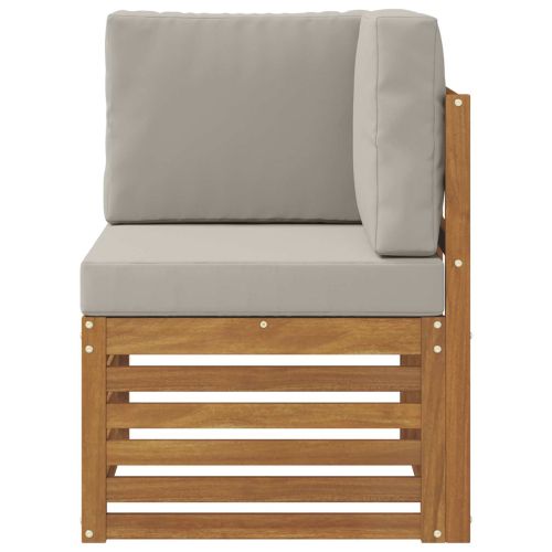 Външен ъглов диван Солидно акациево дърво Естествен