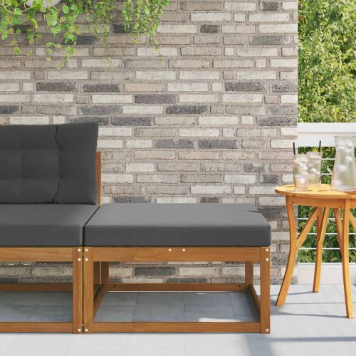 Външна табуретка Солидно акациево дърво Естествен