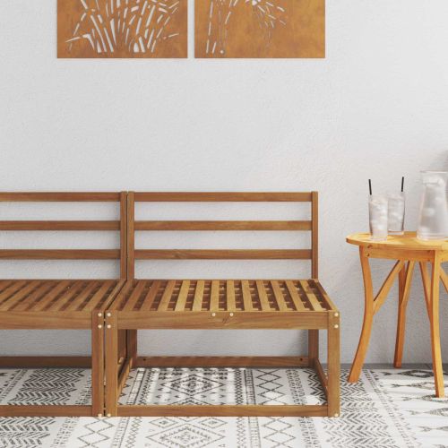 Среден диван за открито Солидно акациево дърво Естествен