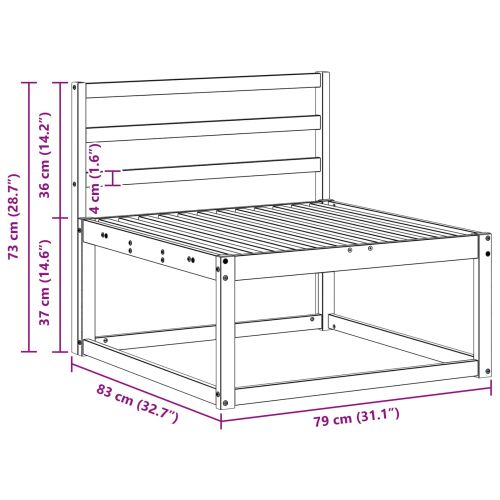Среден диван за открито Солидно акациево дърво Естествен