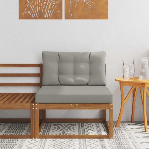 Среден диван за открито Солидно акациево дърво Естествен