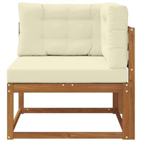 Ъглов диван за открито Солидно акациево дърво Естествен