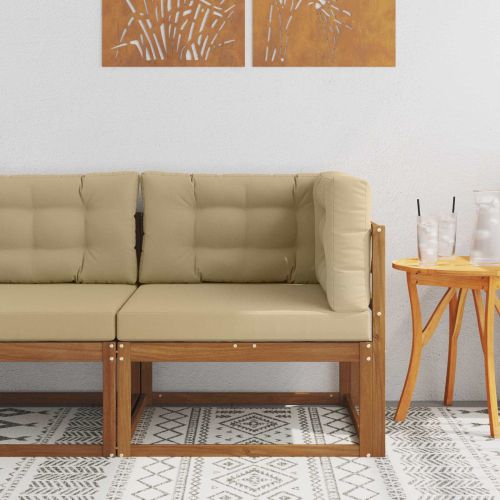 Ъглов диван за открито Солидно акациево дърво Естествен