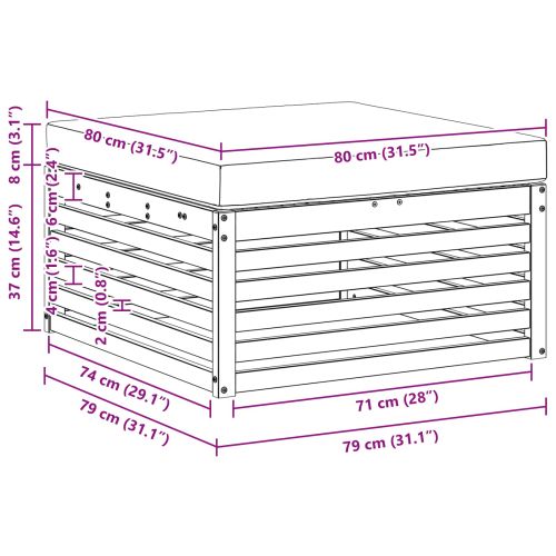 Външна табуретка Солидно акациево дърво Естествен
