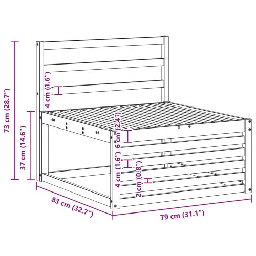 Среден диван за открито Солидно акациево дърво Естествен
