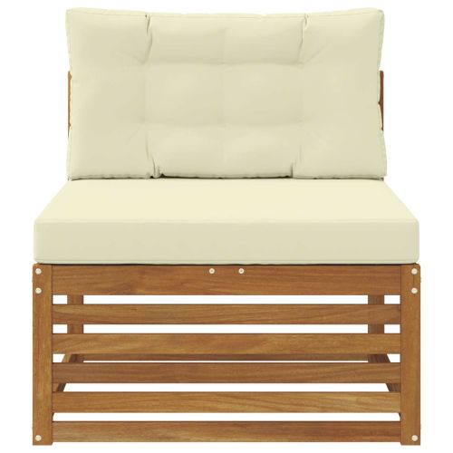 Външен среден диван Солидно акациево дърво Естествен