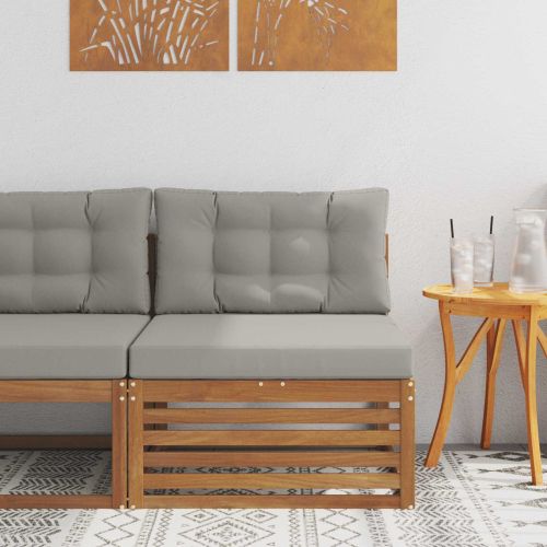 Външен среден диван Солидно акациево дърво Естествен