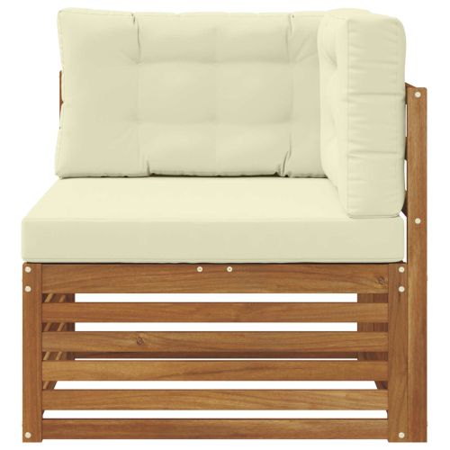 Ъглов диван за открито Солидно акациево дърво Естествен