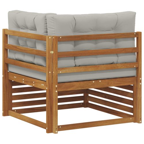 Външен ъглов диван Солидно акациево дърво Естествен