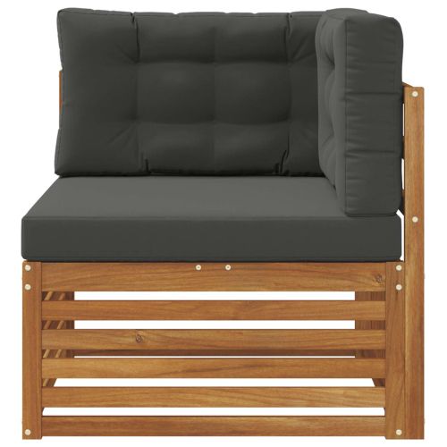 Ъглов диван за открито Солидно акациево дърво Естествен