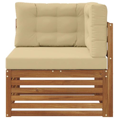 Ъглов диван за открито Солидно акациево дърво Естествен