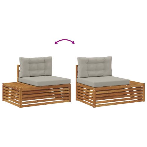 Външен край на диван 3 Брой Естествено и светло сиво