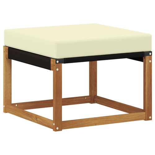 Външна табуретка Масивна акациева дървесина и текстилен плат