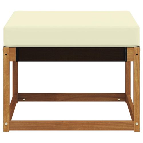 Външна табуретка Масивна акациева дървесина и текстилен плат