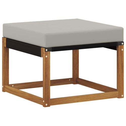 Външна табуретка Масивна акациева дървесина и текстилен плат