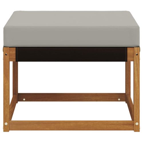 Външна табуретка Масивна акациева дървесина и текстилен плат