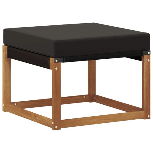 Външна табуретка Масивна акациева дървесина и текстилен плат