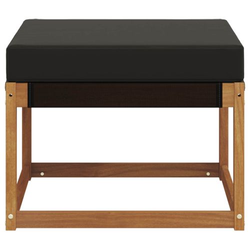 Външна табуретка Масивна акациева дървесина и текстилен плат