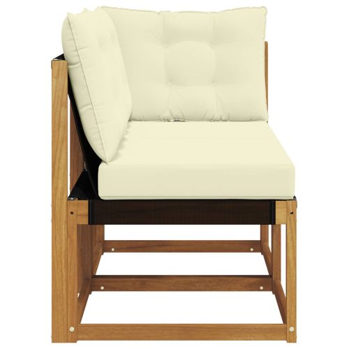 Външен среден и ъглов диван с възглавница 2 Брой Естествен