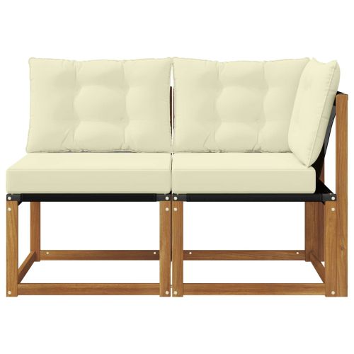 Външен среден и ъглов диван с възглавница 2 Брой Естествен