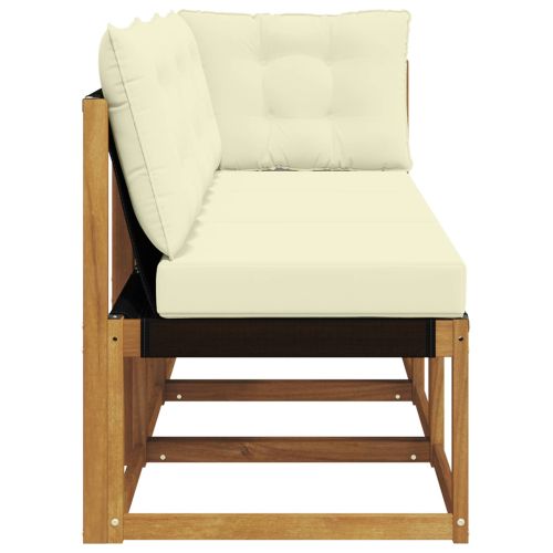 Външен среден и ъглов диван с възглавница 3 Брой Естествен