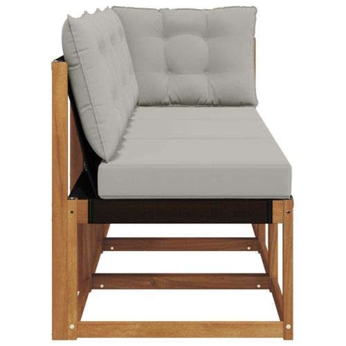 Външен среден и ъглов диван с възглавница 3 Брой Естествен