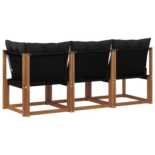 Външен среден и ъглов диван с възглавница 3 Брой Естествен