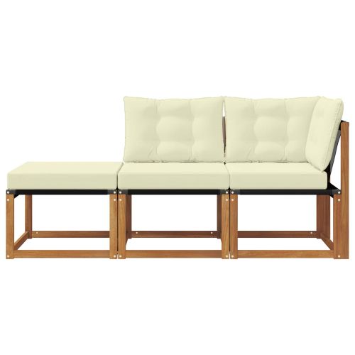 Външен модулен диван с възглавница 3 Брой Естествен