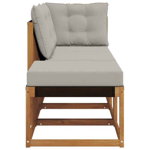 Външен модулен диван с възглавница 3 Брой Естествен