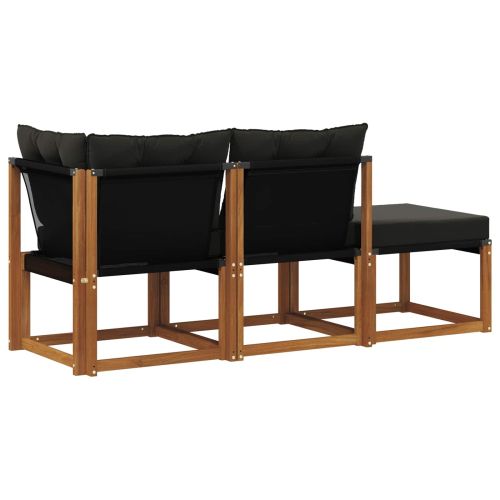 Външен модулен диван с възглавница 3 Брой Естествен