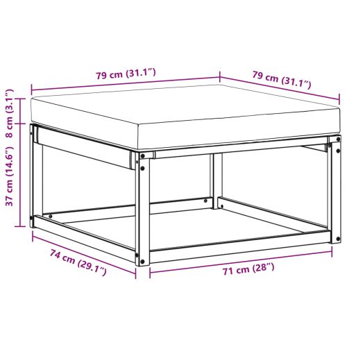 Външна табуретка Солидно акациево дърво Естествен