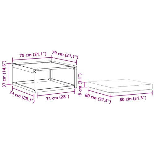 Външна табуретка Солидно акациево дърво Естествен