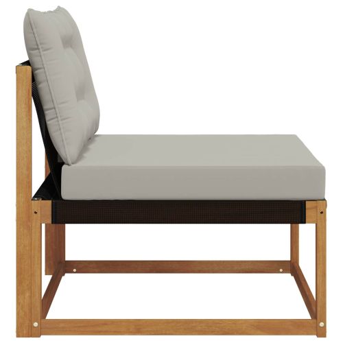 Среден диван за открито Солидно акациево дърво Естествен