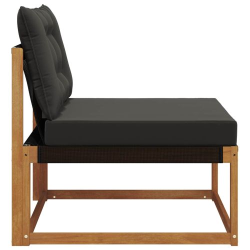 Среден диван за открито Солидно акациево дърво Естествен