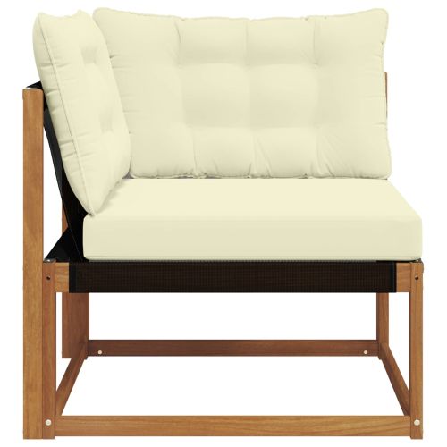 Външен ъглов диван Солидно акациево дърво Естествен