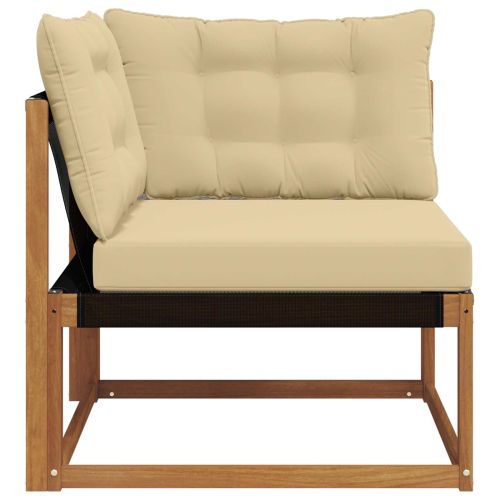 Външен ъглов диван Солидно акациево дърво Естествен