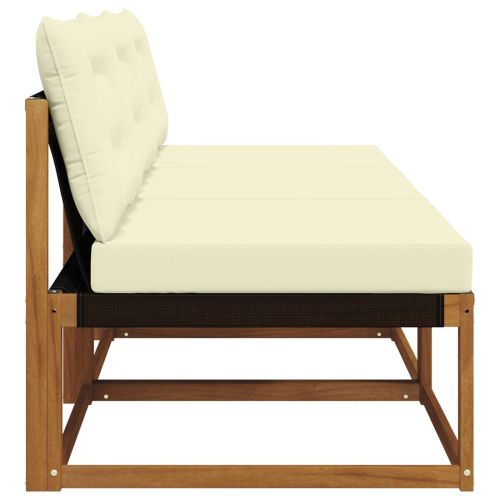 3 Брой Среден диван за открито Солидно акациево дърво Естествен