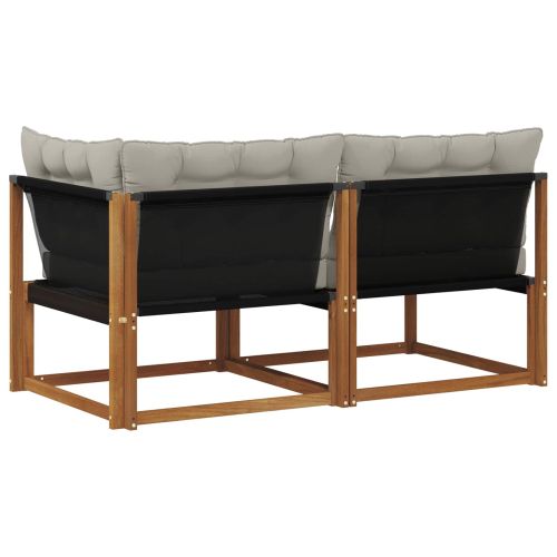 Външен среден и ъглов диван с възглавница 2 Брой Естествен