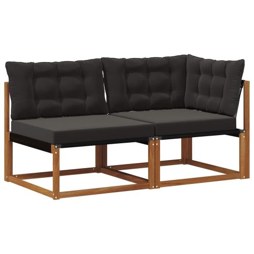 Външен среден и ъглов диван с възглавница 7 Брой Естествен