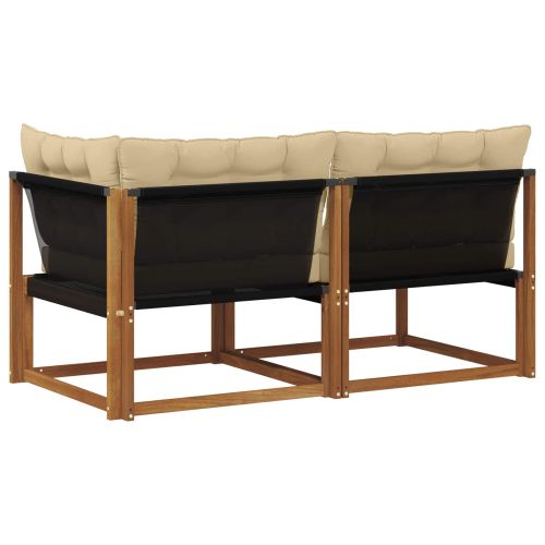 Външен среден и ъглов диван с възглавница 7 Брой Естествен