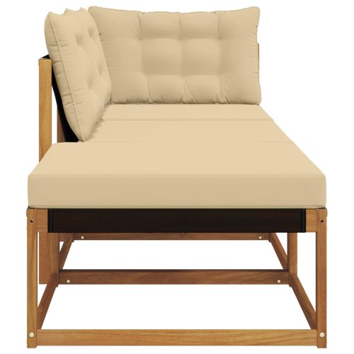 Модули за секционен диван за външно ползване 3 Брой Естествен