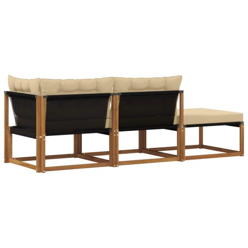 Модули за секционен диван за външно ползване 3 Брой Естествен