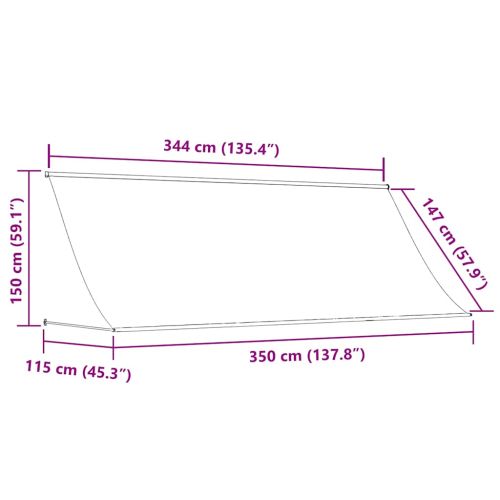 Сенник с падащо рамо, 350x150 см, антрацит