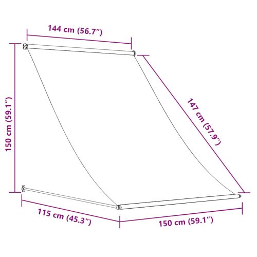 Сенник с падащо рамо, 150x150 см, кремав