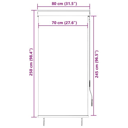 Външна ролетна щора, 80x250 см, антрацит