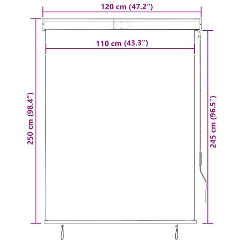Външна ролетна щора, 120x250 см, антрацит