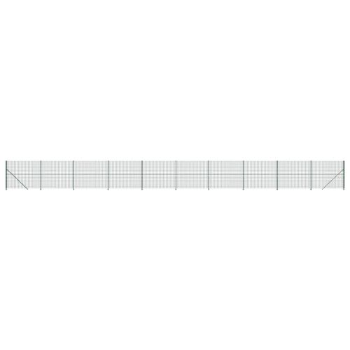 Плетена оградна мрежа с фланец, зелена, 1,6x25 м