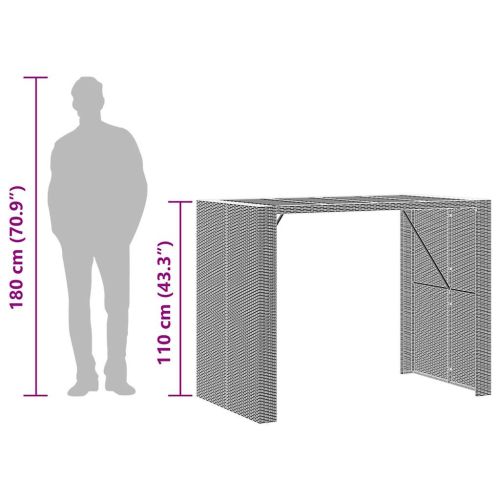 Градински бар комплект с възглавници 5 части черен полиратан