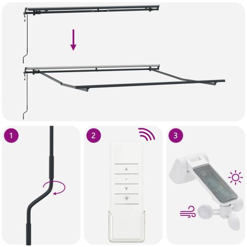 Сгъваем навес Светлосиво 300 x 250 cm Тъкан и алуминий